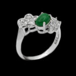 انگشتر یشم نقره زنانه طرح ساره