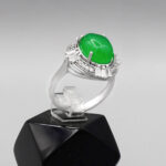 انگشتر یشم نقره زنانه طرح همارا - Image 2