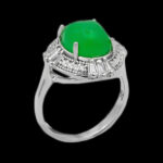 انگشتر یشم نقره زنانه طرح همارا