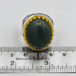 انگشتر یشم نقره مردانه طرح دور طلایی یا اباصالح المهدی (عج) - Image 4