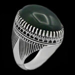 انگشتر یشم نقره مردانه طرح فاخر عماد