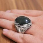 انگشتر یشم نقره مردانه طرح فاخر عماد - Image 4