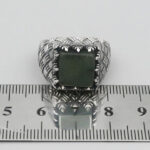 انگشتر یشم نقره مردانه طرح کامران - Image 4