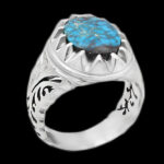 انگشتر فیروزه نیشابوری نقره دست ساز مردانه طرح مهران