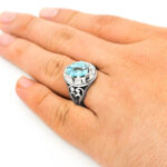 انگشتر فیروزه نیشابوری نقره مردانه دست ساز طرح کیان - Image 3