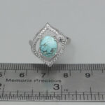 انگشتر فیروزه نیشابوری نقره زنانه طرح هانا - Image 2