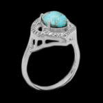 انگشتر فیروزه نیشابوری نقره زنانه طرح هانا