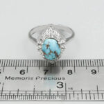 انگشتر فیروزه نیشابوری نقره زنانه طرح مهسا - Image 2