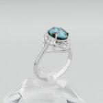 انگشتر فیروزه نیشابوری نقره زنانه طرح مهسا - Image 3