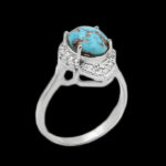 انگشتر فیروزه نیشابوری نقره زنانه طرح مهسا