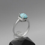 انگشتر فیروزه نیشابوری نقره زنانه طرح نازنین - Image 2