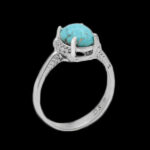 انگشتر فیروزه نیشابوری نقره زنانه طرح نازنین