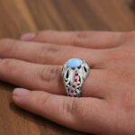 انگشتر فیروزه نیشابوری نقره دست ساز مردانه طرح آرین - Image 2