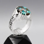 انگشتر فیروزه نیشابوری نقره دست ساز مردانه طرح فاخر غفار - Image 2