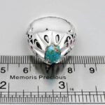 انگشتر فیروزه نیشابوری نقره دست ساز مردانه طرح کامل - Image 3