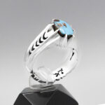 انگشتر فیروزه نیشابوری نقره دست ساز مردانه طرح حاماد - Image 3