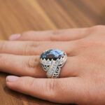 انگشتر فیروزه نیشابوری نقره دست ساز مردانه طرح فاخر احسان - Image 3