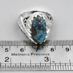 انگشتر فیروزه نیشابوری نقره دست ساز مردانه طرح فاخر احسان - Image 4