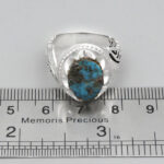 انگشتر فیروزه نیشابوری نقره دست ساز مردانه طرح فاخر عرفان - Image 2