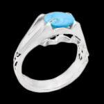 انگشتر فیروزه نیشابوری نقره دست ساز مردانه طرح بهنام