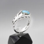 انگشتر فیروزه نیشابوری نقره دست ساز مردانه طرح بهنام - Image 3