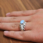 انگشتر فیروزه نیشابوری نقره دست ساز مردانه طرح بهنام - Image 4