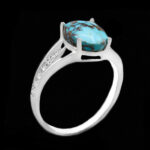 انگشتر فیروزه نیشابوری نقره زنانه طرح فائزه