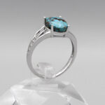 انگشتر فیروزه نیشابوری نقره زنانه طرح فائزه - Image 3