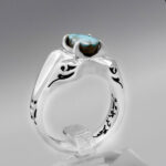 انگشتر فیروزه نیشابوری نقره دست ساز مردانه طرح آصف - Image 4