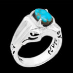 انگشتر فیروزه نیشابوری نقره دست ساز مردانه طرح آصف