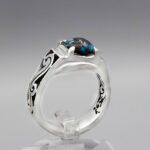 انگشتر فیروزه نیشابوری نقره دست ساز مردانه طرح عابد - Image 4