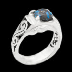 انگشتر فیروزه نیشابوری نقره دست ساز مردانه طرح عابد