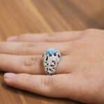 انگشتر فیروزه نیشابوری نقره دست ساز مردانه طرح قادر - Image 4