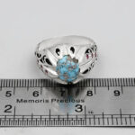 انگشتر فیروزه نیشابوری نقره دست ساز مردانه طرح قادر - Image 3