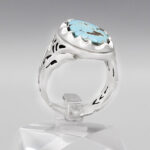 انگشتر فیروزه نیشابوری نقره دست ساز مردانه طرح فاخر شروین - Image 3