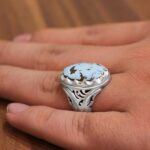 انگشتر فیروزه نیشابوری نقره دست ساز مردانه طرح فاخر شروین - Image 4