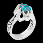 انگشتر فیروزه نیشابوری نقره دست ساز مردانه طرح آرمان