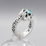 انگشتر فیروزه نیشابوری نقره دست ساز مردانه طرح آرمان - Image 3