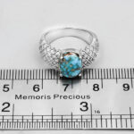 انگشتر فیروزه نیشابوری نقره زنانه طرح بهارک - Image 2