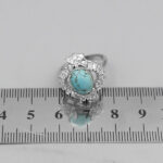 انگشتر فیروزه نیشابوری نقره زنانه طرح حنانه - Image 2