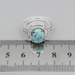 انگشتر فیروزه نیشابوری نقره زنانه طرح خاتون - Image 2