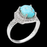 انگشتر فیروزه نیشابوری نقره زنانه طرح خاتون