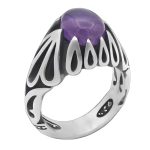 انگشتر آمیتیست نقره مردانه طرح شهریار