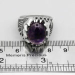 انگشتر آمیتیست نقره مردانه طرح سبحان - Image 4