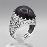 انگشتر آمیتیست نقره مردانه طرح فاخر شاهین - Image 3