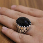 انگشتر آمیتیست نقره مردانه طرح فاخر شاهین - Image 4