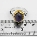 انگشتر آمیتیست نقره مردانه طرح دور طلایی فرشاد - Image 3