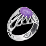 انگشتر آمیتیست نقره مردانه طرح آدام