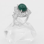 انگشتر عقیق سبز نقره زنانه طرح هانا - Image 3