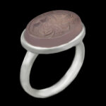 انگشتر عقیق کبود نقره مردانه و زنانه طرح "سبحان الله" + حرز امام جواد(ع) + تربت امام حسین (ع)